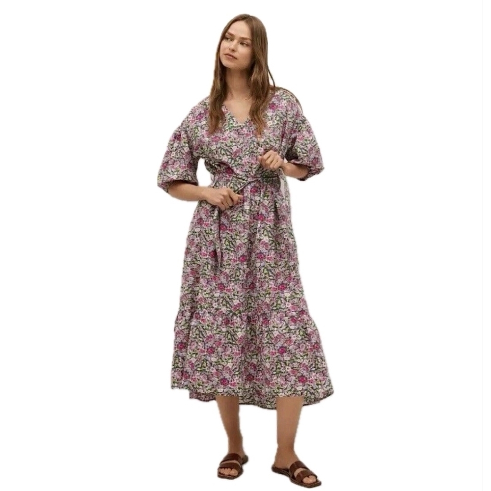 New MNG Mango Linda Vintage Floral Midi Dress Size 4